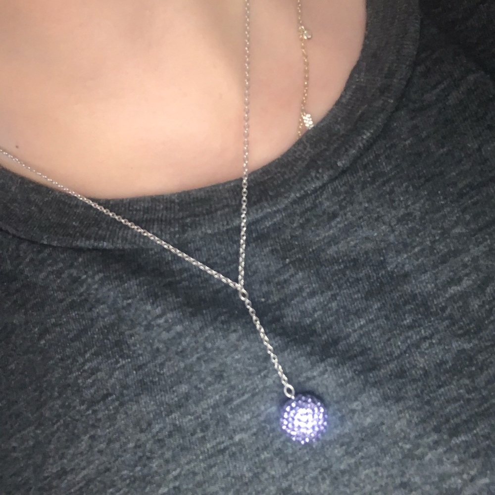 Swarovski purple necklace sterling silver and CZ